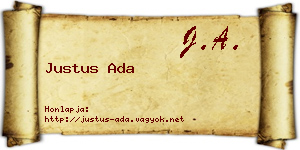 Justus Ada névjegykártya